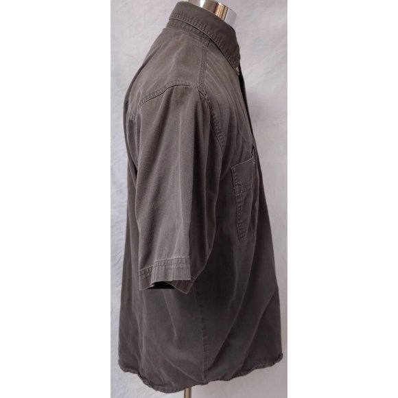 Wrangler Rugged Wear Mens XL Brown Short Sleeve Button Up Work Shirt - Picture 6 of 10